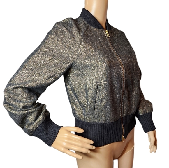 Armani Exchange wool blend gold metallic jacket - Picture 6 of 17